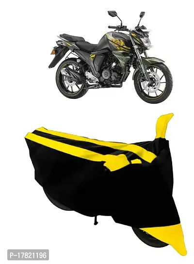 GUBBINS Semi Waterproof Motorcycle Cover Compatible with Yamaha FZ-S All Weather Dustproof Cover (Yellow)