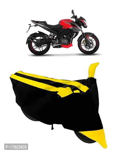 GUBBINS Semi Waterproof Motorcycle Cover Compatible with Bajaj Pulsar 200 NS DTS-i All Weather Dustproof Cover (Yellow)