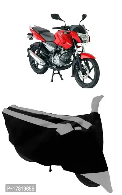 GUBBINS Semi Waterproof Motorcycle Cover Compatible with Bajaj Pulsar 135 LS DTS-i All Weather Dustproof Cover (Grey)