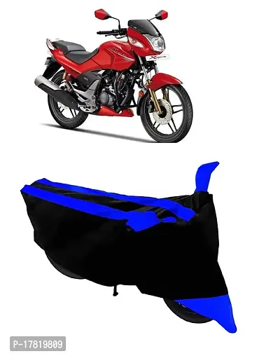 GUBBINS Semi Waterproof Motorcycle Cover Compatible with Hero CBZ Extreme All Weather Dustproof Cover (Blue)-thumb0