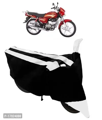 GUBBINS Semi Waterproof Motorcycle Cover Compatible with Hero Splendor All Weather Dustproof Cover (White)