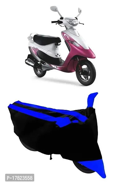 GUBBINS Semi Waterproof Motorcycle Cover Compatible with TVS Scooty Pep+ All Weather Dustproof Cover (Blue)