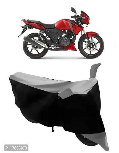 GUBBINS Two Wheeler Bike Cover Compatible with TVS Apache RTR 160 Water Resistant UV Protection Cover (Grey)