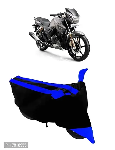 GUBBINS Semi Waterproof Motorcycle Cover Compatible with TVS Apache RTR 180 All Weather Dustproof Cover (Blue)-thumb0