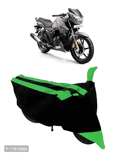 GUBBINS Semi Waterproof Motorcycle Cover Compatible with TVS Apache RTR 180 All Weather Dustproof Cover (Green)