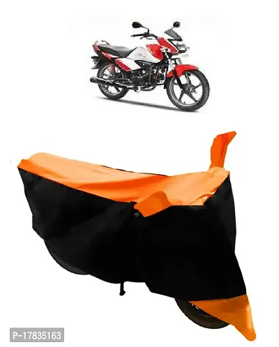 GUBBINS Two Wheeler Bike Cover Compatible with Hero Splendor I Smart Water Resistant UV Protection Cover (Orange)