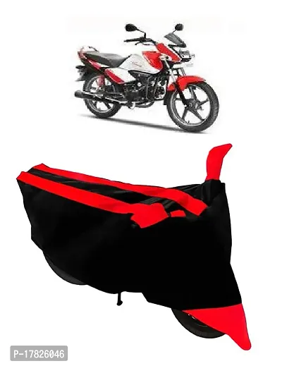 GUBBINS Semi Waterproof Motorcycle Cover Compatible with Hero Splendor I Smart All Weather Dustproof Cover (Red)