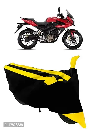 GUBBINS Semi Waterproof Motorcycle Cover Compatible with Bajaj Pulsar AS 150 All Weather Dustproof Cover (Yellow)