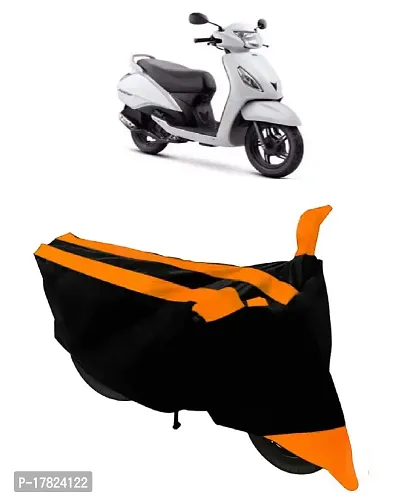 GUBBINS Semi Waterproof Motorcycle Cover Compatible with TVS Jupiter All Weather Dustproof Cover (Orange)