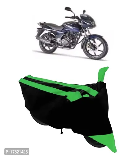 GUBBINS Semi Waterproof Motorcycle Cover Compatible with Bajaj Pulsar 150 All Weather Dustproof Cover (Green)