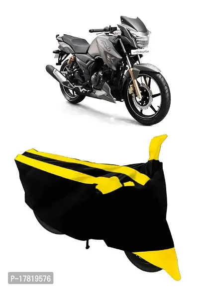 GUBBINS Semi Waterproof Motorcycle Cover Compatible with TVS Apache RTR 180 All Weather Dustproof Cover (Yellow)-thumb0