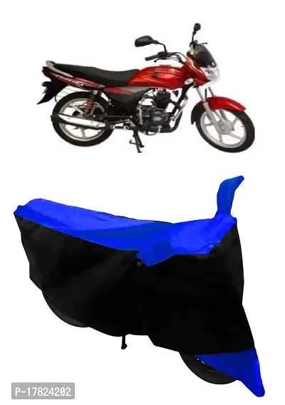 GUBBINS Two Wheeler Bike Cover Compatible with Bajaj Platina Water Resistant UV Protection Cover (Blue)-thumb0