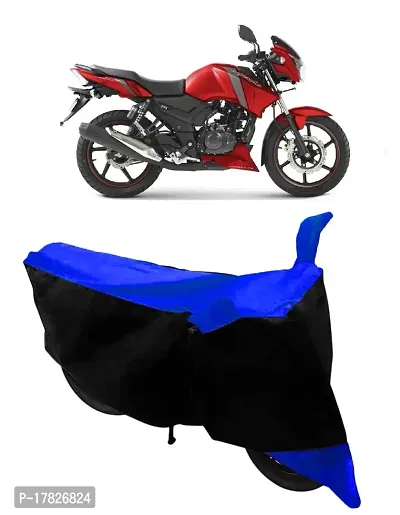 GUBBINS Two Wheeler Bike Cover Compatible with TVS Apache RTR 160 Water Resistant UV Protection Cover (Blue)-thumb0