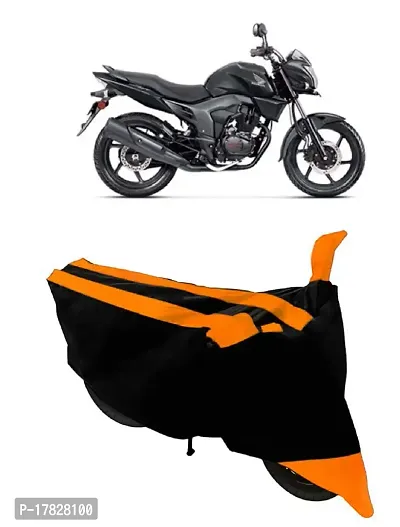 GUBBINS Semi Waterproof Motorcycle Cover Compatible with Honda Trigger All Weather Dustproof Cover (Orange)-thumb0