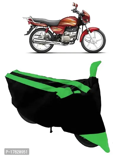 GUBBINS Semi Waterproof Motorcycle Cover Compatible with Hero Splendor Pro All Weather Dustproof Cover (Green)