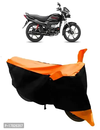 GUBBINS Two Wheeler Bike Cover Compatible with Hero Passion Pro Water Resistant UV Protection Cover (Orange)-thumb0