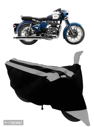 GUBBINS Semi Waterproof Motorcycle Cover Compatible with Royal Enfield Bullet 350 All Weather Dustproof Cover (Grey)