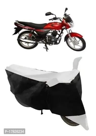 GUBBINS Two Wheeler Bike Cover Compatible with Bajaj Platina Water Resistant UV Protection Cover (White)