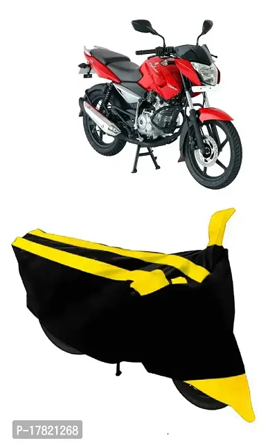 GUBBINS Semi Waterproof Motorcycle Cover Compatible with Bajaj Pulsar 135 LS DTS-i All Weather Dustproof Cover (Yellow)-thumb0