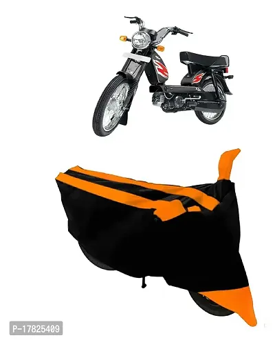 GUBBINS Semi Waterproof Motorcycle Cover Compatible with TVS Heavy Duty Super XL All Weather Dustproof Cover (Orange)