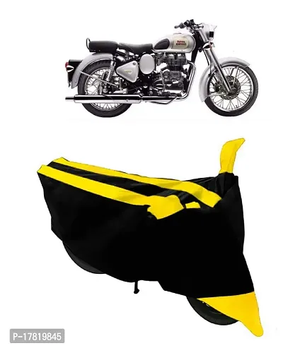 GUBBINS Semi Waterproof Motorcycle Cover Compatible with Royal Enfield Classic 350 All Weather Dustproof Cover (Yellow)