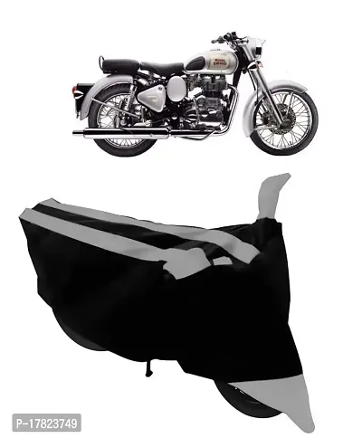 GUBBINS Semi Waterproof Motorcycle Cover Compatible with Royal Enfield Classic 350 All Weather Dustproof Cover (Grey)