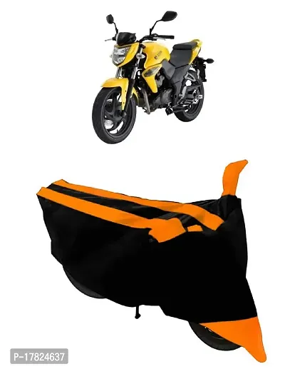 GUBBINS Semi Waterproof Motorcycle Cover Compatible with Mahindra Stallio All Weather Dustproof Cover (Orange)