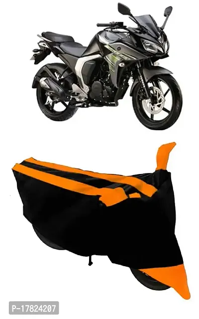 GUBBINS Semi Waterproof Motorcycle Cover Compatible with Yamaha Fazer All Weather Dustproof Cover (Orange)