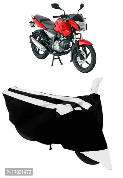 GUBBINS Semi Waterproof Motorcycle Cover Compatible with Bajaj Pulsar 135 LS DTS-i All Weather Dustproof Cover (White)-thumb0