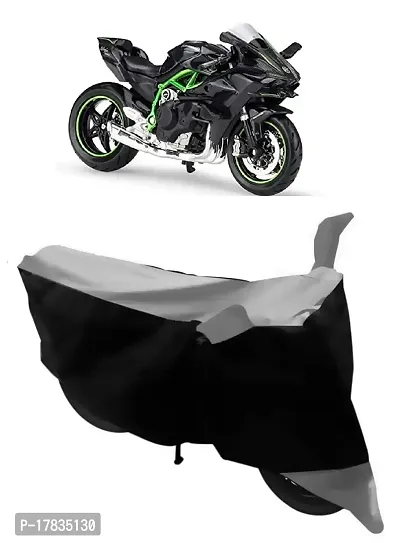 GUBBINS Two Wheeler Bike Cover Compatible with Kawasaki Ninja Water Resistant UV Protection Cover (Grey)