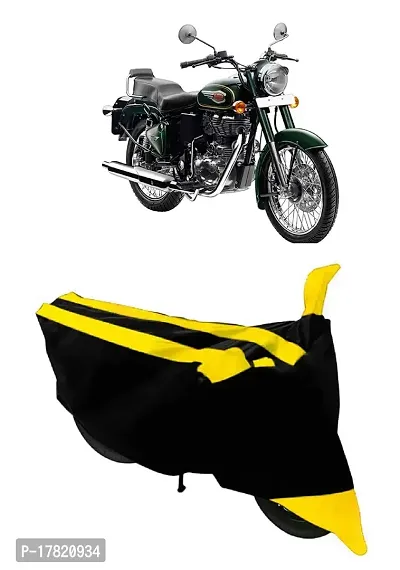 GUBBINS Semi Waterproof Motorcycle Cover Compatible with Royal Enfield Bullet 500 All Weather Dustproof Cover (Yellow)