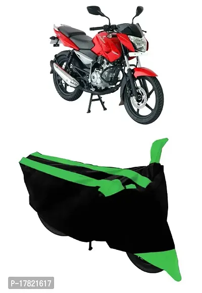 GUBBINS Semi Waterproof Motorcycle Cover Compatible with Bajaj Pulsar 135 LS DTS-i All Weather Dustproof Cover (Green)