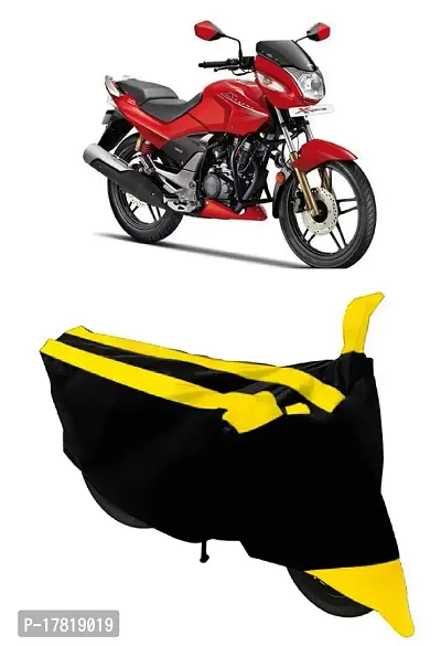 GUBBINS Semi Waterproof Motorcycle Cover Compatible with Hero CBZ Extreme All Weather Dustproof Cover (Yellow)-thumb0