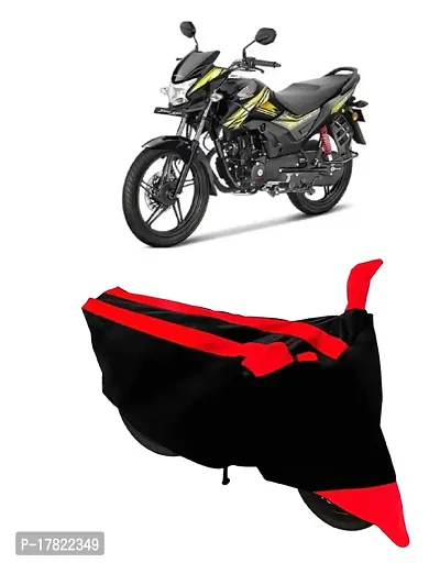 GUBBINS Semi Waterproof Motorcycle Cover Compatible with Honda CB Shine All Weather Dustproof Cover (Red)