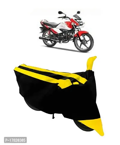 GUBBINS Semi Waterproof Motorcycle Cover Compatible with Hero Splendor I Smart All Weather Dustproof Cover (Yellow)