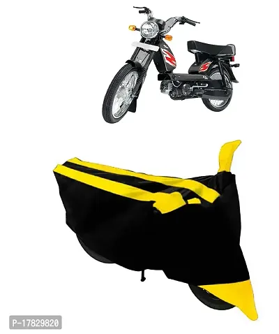 GUBBINS Semi Waterproof Motorcycle Cover Compatible with TVS Heavy Duty Super XL All Weather Dustproof Cover (Yellow)