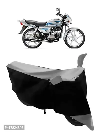 GUBBINS Two Wheeler Bike Cover Compatible with Hero Splendor Plus Water Resistant UV Protection Cover (Grey)-thumb0