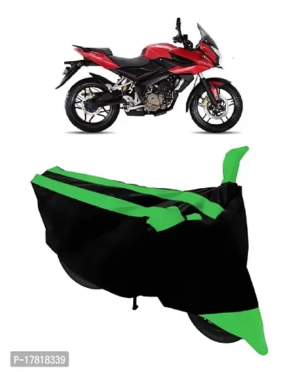 GUBBINS Semi Waterproof Motorcycle Cover Compatible with Bajaj Pulsar AS 150 All Weather Dustproof Cover (Green)