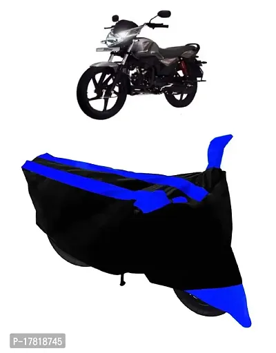 GUBBINS Semi Waterproof Motorcycle Cover Compatible with Mahindra Pantero All Weather Dustproof Cover (Blue)-thumb0