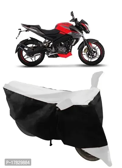 GUBBINS Two Wheeler Bike Cover Compatible with Bajaj Pulsar 200 NS DTS-i Water Resistant UV Protection Cover (White)