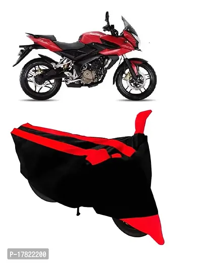 GUBBINS Semi Waterproof Motorcycle Cover Compatible with Bajaj Pulsar AS 150 All Weather Dustproof Cover (Red)