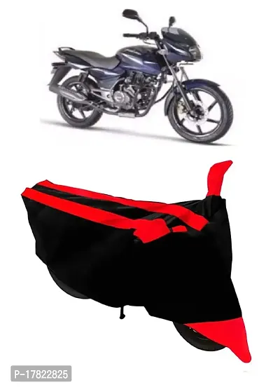 GUBBINS Semi Waterproof Motorcycle Cover Compatible with Bajaj Pulsar 150 All Weather Dustproof Cover (Red)