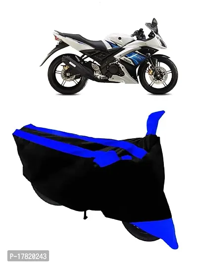 GUBBINS Semi Waterproof Motorcycle Cover Compatible with Yamaha R15 s All Weather Dustproof Cover (Blue)-thumb0