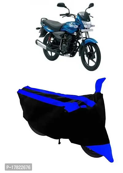 GUBBINS Semi Waterproof Motorcycle Cover Compatible with Bajaj Platina 100 DTS-i All Weather Dustproof Cover (Blue)