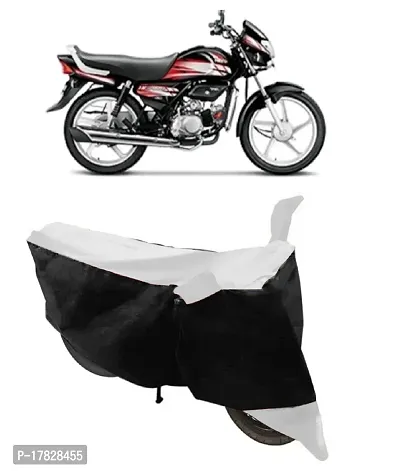 GUBBINS Two Wheeler Bike Cover Compatible with Hero HF Water Resistant UV Protection Cover (White)