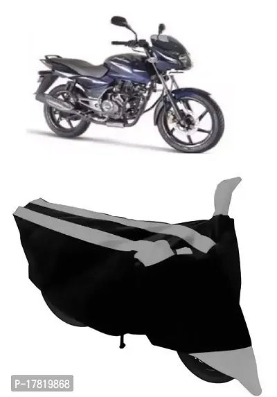 GUBBINS Semi Waterproof Motorcycle Cover Compatible with Bajaj Pulsar 150 All Weather Dustproof Cover (Grey)