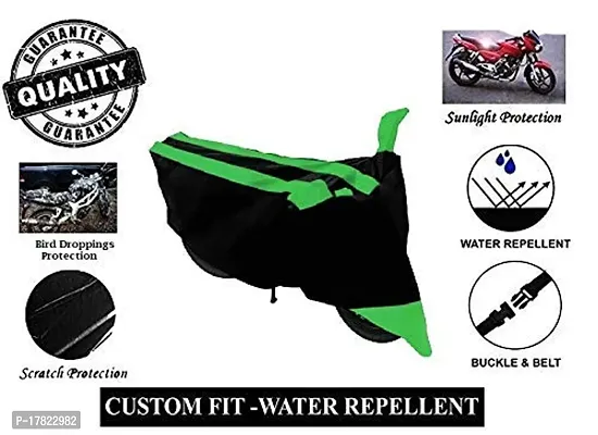 GUBBINS Semi Waterproof Motorcycle Cover Compatible with Hero CBZ Extreme All Weather Dustproof Cover (Green)-thumb4