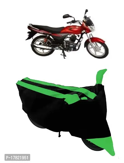 GUBBINS Semi Waterproof Motorcycle Cover Compatible with Bajaj Platina All Weather Dustproof Cover (Green)