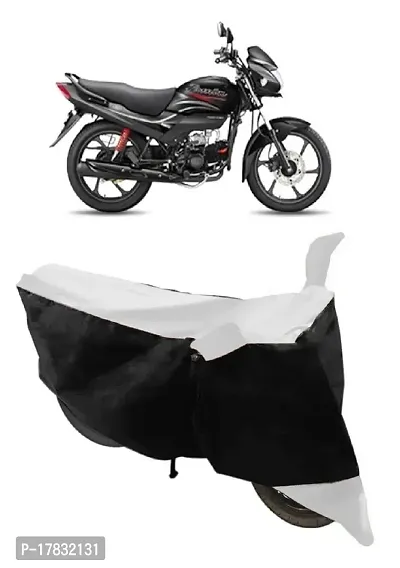 GUBBINS Two Wheeler Bike Cover Compatible with Hero Passion Pro Water Resistant UV Protection Cover (White)