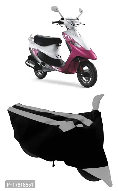 GUBBINS Semi Waterproof Motorcycle Cover Compatible with TVS Scooty Pep+ All Weather Dustproof Cover (Grey)